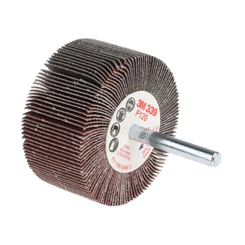 3M 339 Aluminium Oxide Abrasive Flap Wheel 60 mm Diameter 30 mm Face Width P120 Grit FC110075791