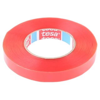 Tesa Transparent Double Sided Plastic Tape 19mm Width, 50m Length, Acrylic Adhesive, Polyethylene 04967-00011-06