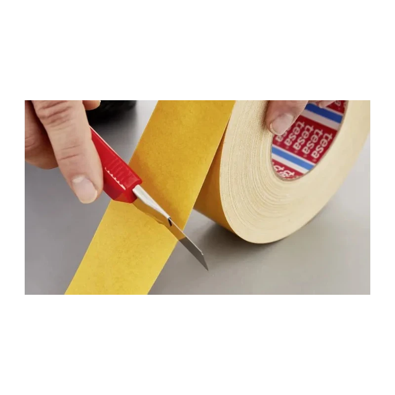 Tesa White Double Sided Cloth Tape 50mm x 50m Natural Rubber Adhesive 7.6N/cm Adhesion Strength 80N/cm 04964-00076-00