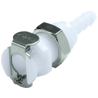Colder Products Hose Connector 3.18 mm ID, Natural White Acetal Body, 8.3 bar Maximum Pressure PMC16-02