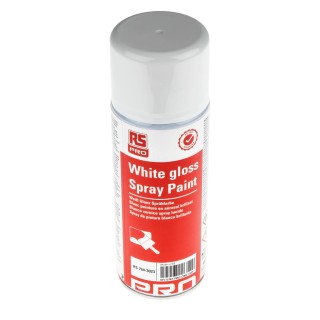 RS PRO White Gloss Spray Paint 400 ml Aerosol Can, White Colour, Gloss Finish 764-3023
