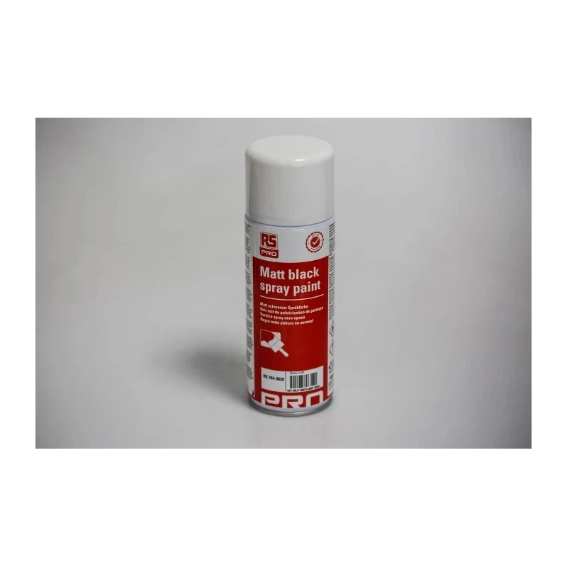 RS PRO 400 ml Black Matt Acrylic-Based Spray Paint, Fast Drying with Excellent Coverage 764-3039