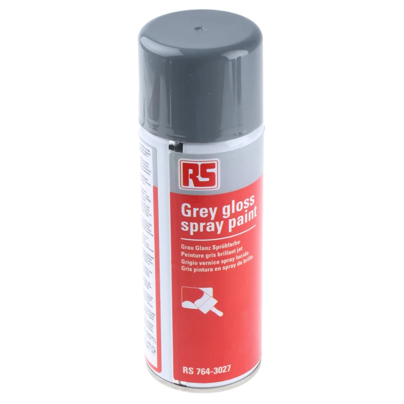 RS PRO 400 ml Grey Gloss Spray Paint with 1.5m² Coverage, Anti-Corrosion, Sustainable 764-3027