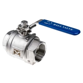 RS PRO Stainless Steel 2-Way Threaded Ball Valve BSPP 2 inch 69 bar ASTM A351-CF8M A351-CF8M