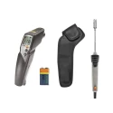 Testo Infrared Thermometer Bundle 830-T4-Set with -30°C to 400°C Range, ±1°C Accuracy, Centigrade, 15h Battery Life 0563 8314