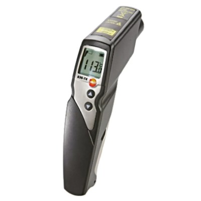 Testo Infrared Thermometer 830-T4, -30°C to 400°C Temperature Range, ±1°C Accuracy, 30:1 Distance Spot Ratio, 9V 0560 8314