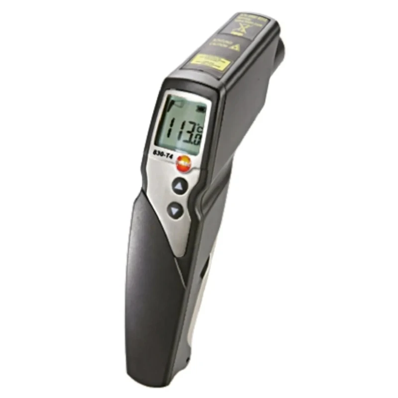 Testo Infrared Thermometer 830-T4, -30°C to 400°C Temperature Range, ±1°C Accuracy, 30:1 Distance Spot Ratio, 9V 0560 8314