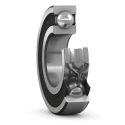 SKF Deep-Groove 1 Row Ball Bearing 55 mm ID, 100 mm OD, 21 mm Width, Sheet Metal Cage, Sealed 6211-2RS1