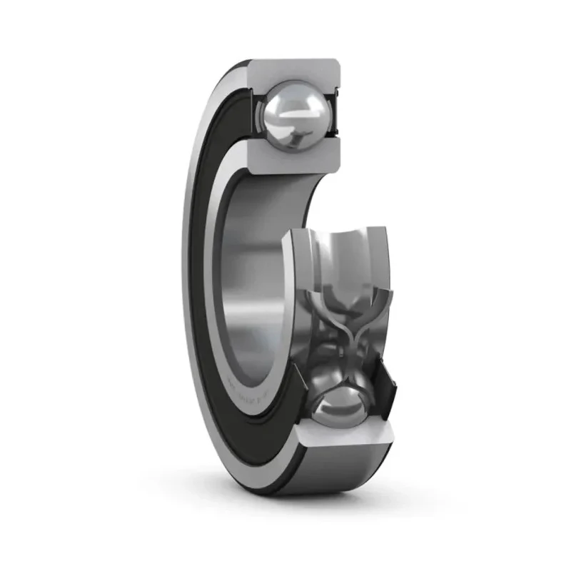 SKF Deep-Groove 1 Row Ball Bearing 55 mm ID, 100 mm OD, 21 mm Width, Sheet Metal Cage, Sealed 6211-2RS1