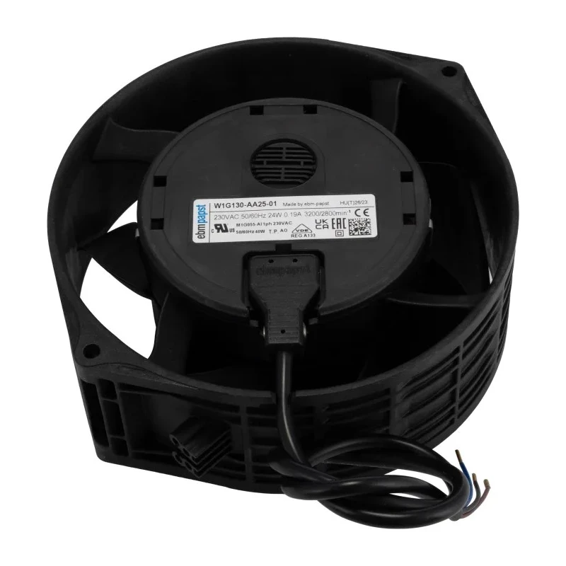 ebm-papst Energy Efficient W1G130 Series Axial Fan, 230V AC, 25W, 370 m³/h Air Flow, IP54, 172 mm Frame Size 