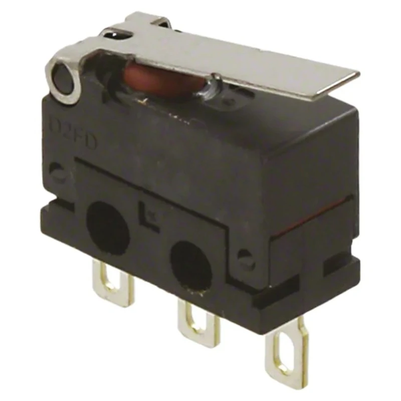Omron Hinge Lever Micro Switch, Dust Proof Ultra Subminiature, 2A 30V DC, Solder Lug Terminal, Rubber Housing D2FD-2L1-1H