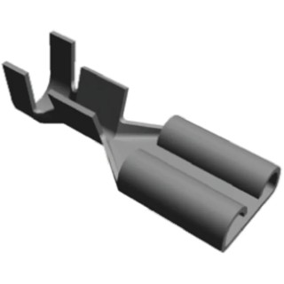 TE Connectivity FASTON .187 Black Uninsulated Female Spade Connector Crimp 4.75 x 0.51 mm Tab Size 20 AWG to 15 5-160433-6