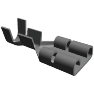 TE Connectivity FASTON 187 Series Black Uninsulated Female Spade Connector Crimp 4.75 x 0.81 mm Tab Size 20 AWG to 100494-2