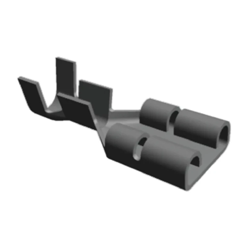 TE Connectivity FASTON 187 Series Black Uninsulated Female Spade Connector Crimp 4.75 x 0.81 mm Tab Size 20 AWG to 100494-2