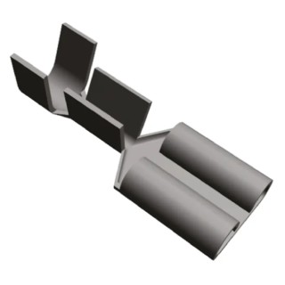 TE Connectivity FASTON .250 Silver Uninsulated Female Spade Connector Crimp 6.35 x 0.81 mm Tab Size 17 AWG to 13 4-160256-2