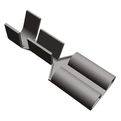 TE Connectivity FASTON .250 Silver Uninsulated Female Spade Connector Crimp 6.35 x 0.81 mm Tab Size 17 AWG to 13 4-160256-2