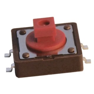 APEM Red Tactile Switch Cap 4.3 mm SPST 50mA 12V DC Surface Mount DTSM24RV