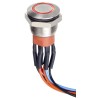 APEM AV Series Illuminated Push Button Switch Momentary Panel Mount 19.2 mm Cutout SPDT Red LED IP67 30 V dc AV9612F1020840K