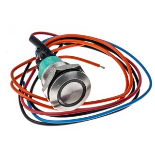APEM AV Series Illuminated Push Button Switch, Momentary, Panel Mount, 19.2 mm Cutout, SPDT, Green LED AV9V12F1020840K
