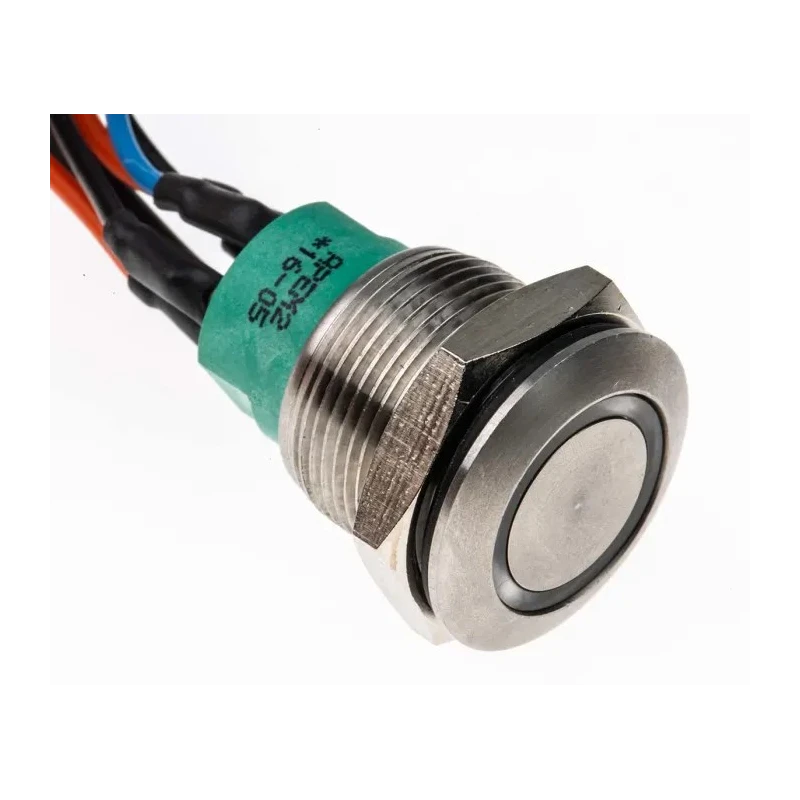 APEM AV Series Illuminated Push Button Switch, Momentary, Panel Mount, 19.2 mm Cutout, SPDT, Green LED AV9V12F1020840K