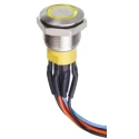 APEM AV Series Illuminated Momentary Push Button Switch SPDT Panel Mount 19.2 mm Cutout Yellow LED IP67 30V AV9512F1020840K