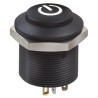 Apem FP Series Illuminated Push Button Switch, DPDT, Panel Mount, 24.2 mm Cutout, Black Actuator, Red and FPAR3D1422F12N9