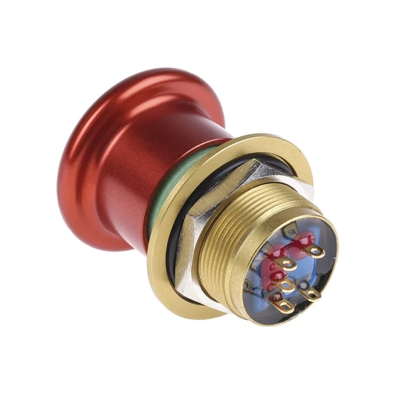 APEM ES2S Series Pull Release Emergency Stop Push Button, Panel Mount, 24V DC, 1A, IP65, 34 mm Cutout ES2S