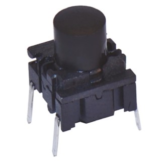 MEC IP67 Black Tactile Switch Cap SPST 50mA 24V dc Momentary Through Hole IP67 Sealed 3.5N Operating Force 