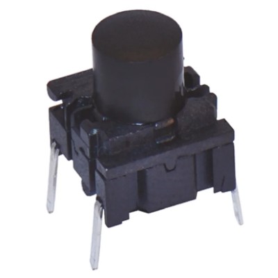 MEC IP67 Black Tactile Switch Cap SPST 50mA 24V dc Momentary Through Hole IP67 Sealed 3.5N Operating Force 