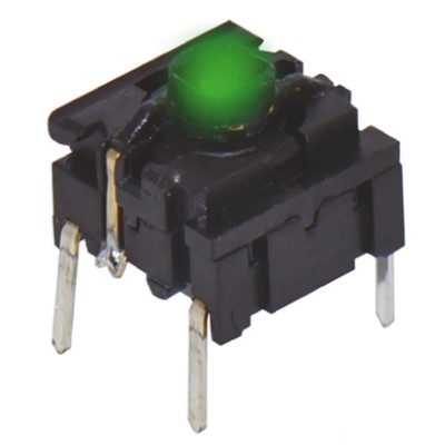 MEC Green IP67 Tactile Switch Cap 12.5 mm, SPST 50mA 24 V dc, Through Hole IP67