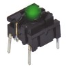 MEC Green IP67 Tactile Switch Cap 12.5 mm, SPST 50mA 24 V dc, Through Hole IP67