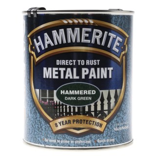 Hammerite Direct to Rust Paint Hammered Finish Green 750 ml 5092823