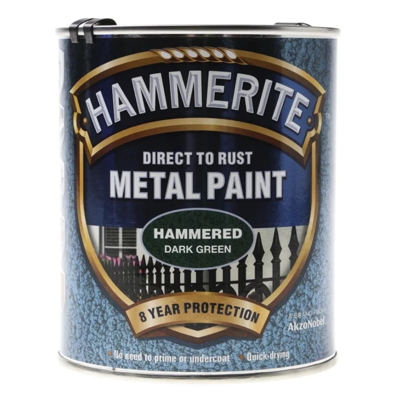Hammerite Direct to Rust Paint Hammered Finish Green 750 ml 5092823