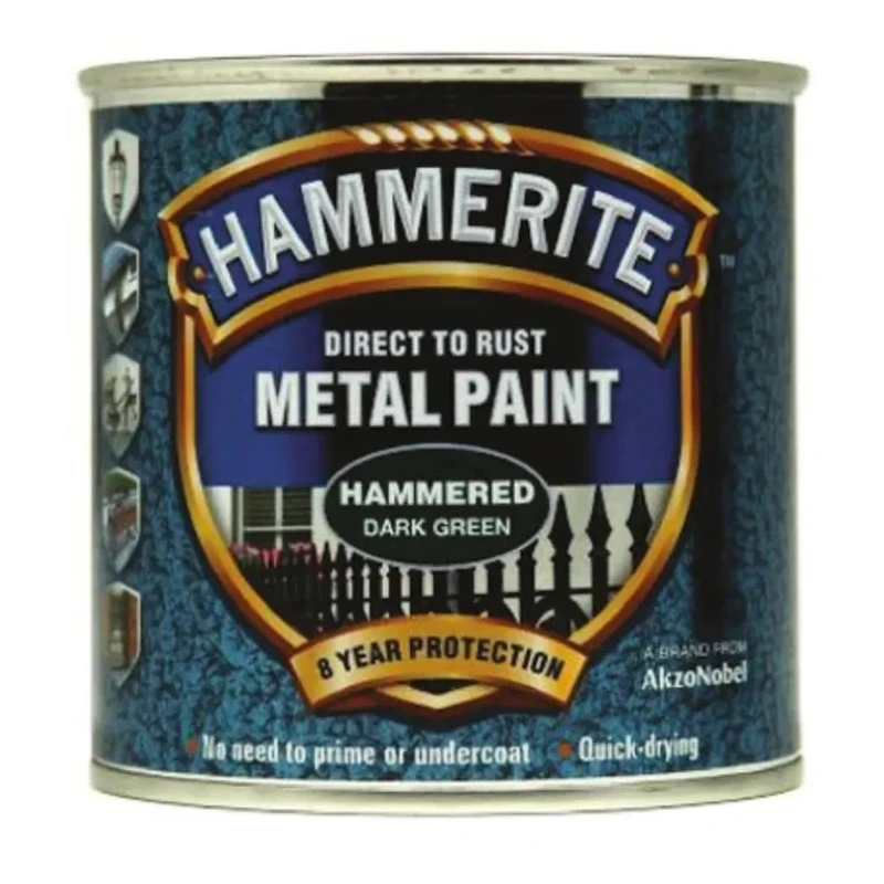 Hammerite Direct to Rust Paint with Hammered Finish Green 2.5 L 5084834
