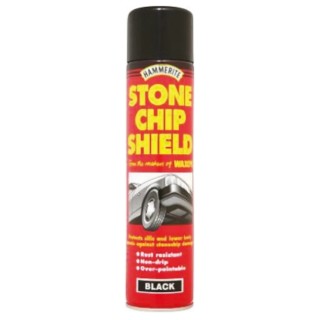 Hammerite 600 ml Black Spray Paint Stone Chip Shield Aerosol 5092832