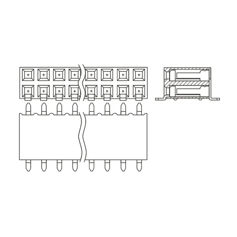 Samtec Right Angle Surface PCB Socket 40-Contact 2 Row 2.54 mm Pitch Solder SSM-120-L-DH