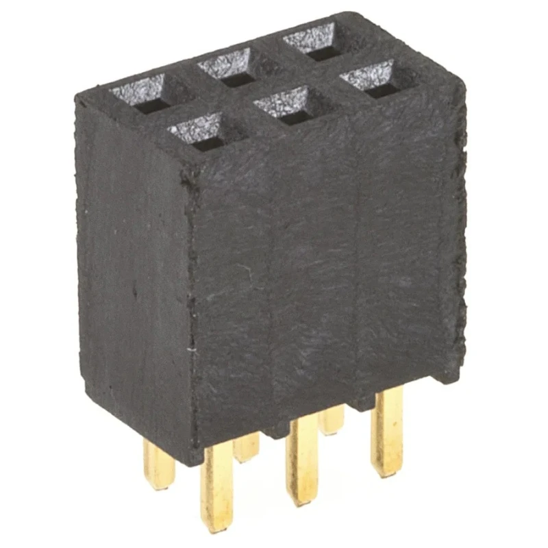 Samtec SSQ Series Straight Through Hole PCB Socket 6-Contact 2 Row 2.54 mm Pitch Solder SSQ-103-01-G-D