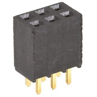Samtec SSQ Series Straight Through Hole PCB Socket 6-Contact 2 Row 2.54 mm Pitch Solder SSQ-103-01-G-D