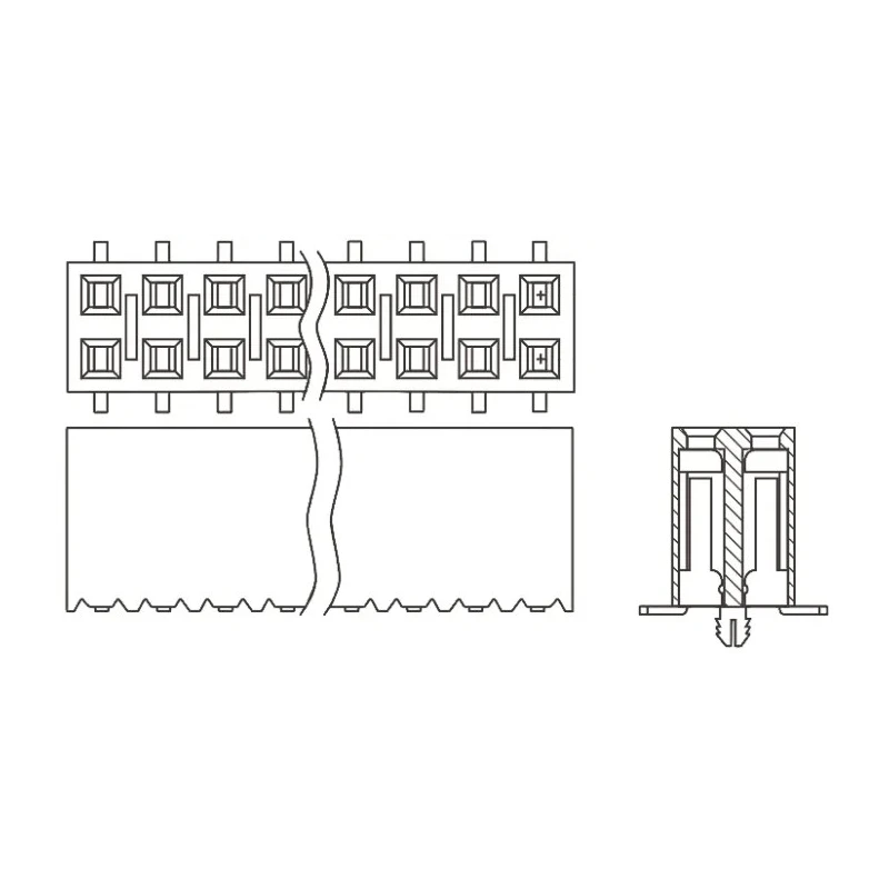 Samtec SSM Series Straight Surface PCB Socket, 50-Contact, 2 Row, 2.54 mm Pitch, Solder Termination SSM-125-L-DV