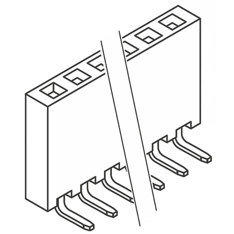 Samtec SSQ Series Right Angle Through Hole PCB Socket 4-Contact 1 Row 2.54 mm Pitch Solder SSQ-104-02-G-S-RA