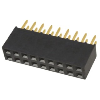Samtec SSQ Series Straight Through Hole PCB Socket 18-Contact 2 Row 2.54 mm Pitch Solder SSQ-109-01-G-D