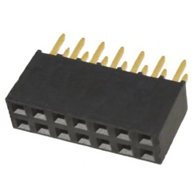 Samtec SSQ Series 14-Contact 2 Row Straight Through Hole PCB Socket 2.54 mm Pitch 550V SSQ-107-01-G-D
