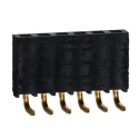 Samtec SSQ Series Right Angle Through Hole PCB Socket, 6-Contact, 1 Row, 2.54 mm Pitch, 6.3A Current SSQ-106-02-G-S-RA