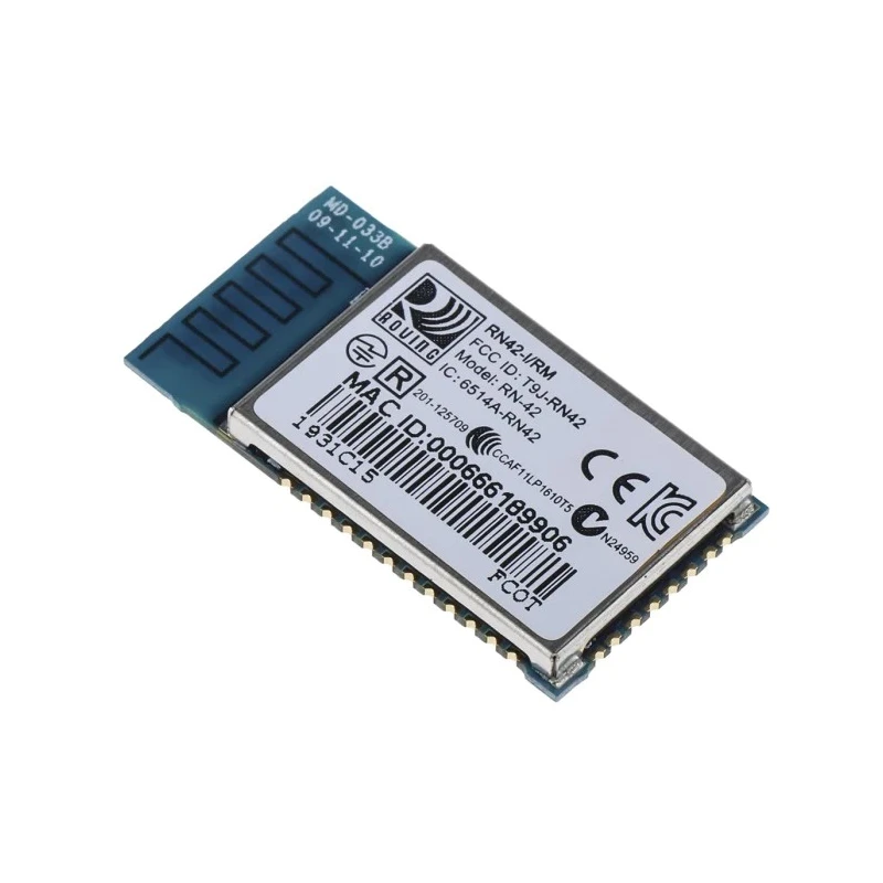 Parallax Inc Bluetooth Module 1.1, 1.2, 2.0, 2.1, Class 2, SPI UART Interface, 2.48 GHz RN42-I/RM