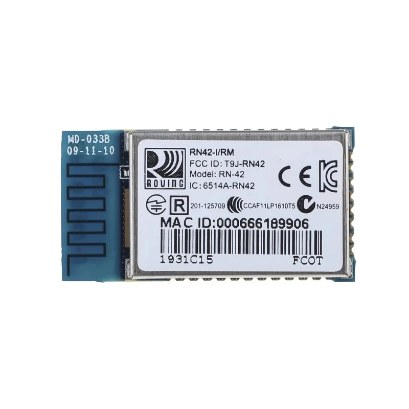 Parallax Inc Bluetooth Module 1.1, 1.2, 2.0, 2.1, Class 2, SPI UART Interface, 2.48 GHz RN42-I/RM