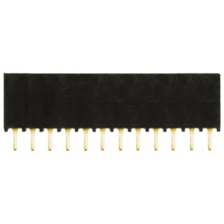 Samtec SSQ Series Straight Through Hole PCB Socket 12-Contact 1 Row 2.54 mm Pitch Solder SSQ-112-01-G-S