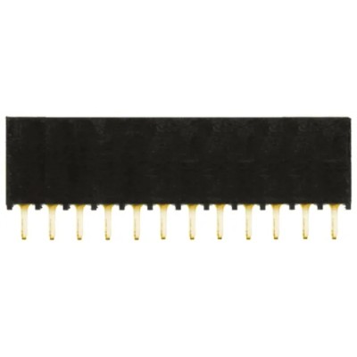 Samtec SSQ Series Straight Through Hole PCB Socket 12-Contact 1 Row 2.54 mm Pitch Solder SSQ-112-01-G-S