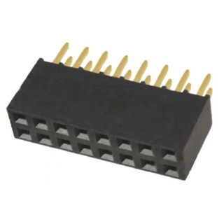 Samtec SSQ Series Straight Through Hole PCB Socket 16-Contact 2 Row 2.54 mm Pitch Solder SSQ-108-01-G-D
