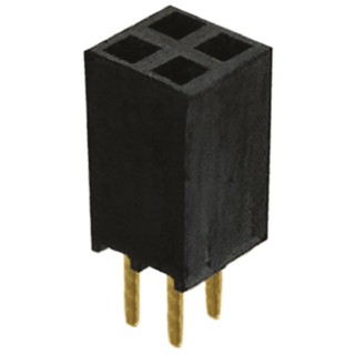 Samtec PCB Socket Board-to-Board Through Hole 4-Contact 2 Row 2.54 mm Pitch 550V 6.9A Gold Plated Solder SSW-102-02-G-D