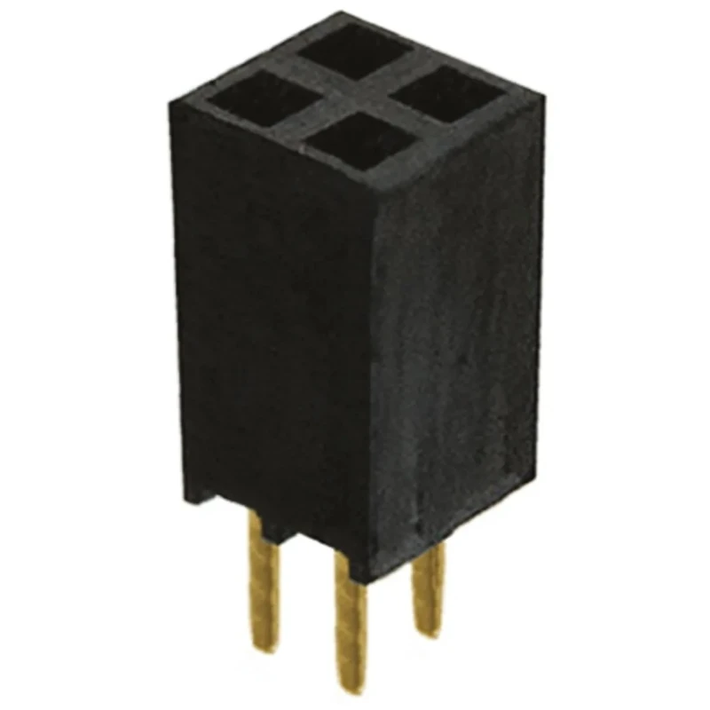 Samtec PCB Socket Board-to-Board Through Hole 4-Contact 2 Row 2.54 mm Pitch 550V 6.9A Gold Plated Solder SSW-102-02-G-D